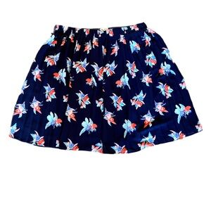 AVA & VIV elastic waist skirt, Sz 2X, Navy Blue background w/ flower print